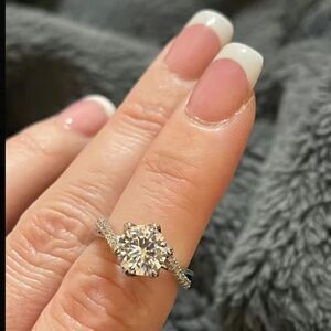 💍Stunning Sterling Silver Cz Diamond Solitaire Ring💍